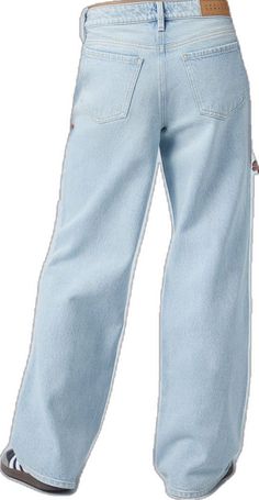 Relaxed Fit Straight Leg Cropped Cotton Jeans, Trendy Light Blue Cotton Jeans, Casual Light Blue Cotton Flare Jeans, Everyday Medium Wash Cargo Jeans For Spring, Medium Wash Cargo Jeans For Everyday In Spring, Casual Light Indigo Denim Flare Jeans, Light Indigo Casual Flare Denim Jeans, Blue Mid-rise Cropped Cotton Jeans, Spring Everyday Denim Cargo Jeans