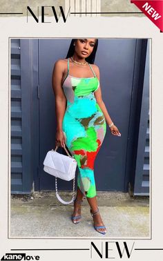 Colorblock Tie Dye Backless Bodycon Vacation Slip Midi Dresses Dresses By Length, Elevate Your Style, Midi Dresses, Women's Fashion Dresses, Your Style, Color Blocking, Fashion Dresses, Tie Dye, Midi Dress