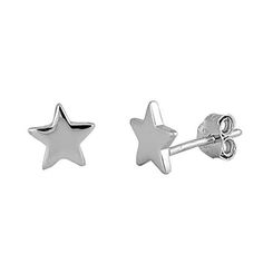 Flat High Polish Star .925 Sterling Silver Stud Earrings Jewelry Female Unisex All our silver jewelry is crafted from .925 silver also commonly referred to as sterling silver. Sterling silver is the standard for beautiful high-quality silver jewelry and can not be replicated by lower priced silver plated jewelry. It is 92.5% pure silver, mixed with alloys to add strength and durability to stand the test of time. We promise superior service which includes fast shipping, great communication, and W Sterling Silver Star Earrings In White Gold, White Gold Star-shaped Sterling Silver Earrings, Sterling Silver Star Earrings In Silver, Silver Star-shaped Sterling Silver Earrings, Sterling Silver Earrings With Star Charm, Sterling Silver Star Earrings, Silver Star Earrings, Tiny Star, Star Earrings Stud