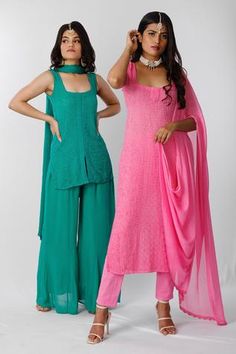 Shop for Label Aishwaryrika Pink Georgette Chikankari Sleeveless Kurta Set for Women Online at Aza Fashions Sleeveless Chikankari Embroidery Salwar Kameez For Eid, Sleeveless Chikankari Salwar Kameez For Eid, Sleeveless Salwar Kameez With Chikankari Embroidery For Eid, Sleeveless Georgette Salwar Kameez With Chikankari Embroidery, Sleeveless Georgette Kurta In Bollywood Style, Sleeveless Georgette Kurta For Eid, Bollywood Style Sleeveless Georgette Kurta, Sleeveless Georgette Kurta With Resham Embroidery, Sleeveless Bollywood Georgette Kurta