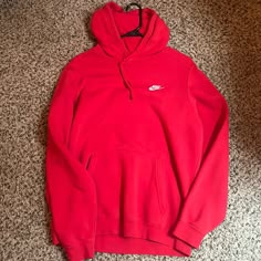 Like Brand New Red Hoodie For Spring, Sporty Red Hoodie For Spring, Casual University Red Sweatshirt For Winter, Casual University Red Crew Neck Hoodie, Red Hoodie Sweatshirt For Spring, Nike Red Hoodie For Fall, University Red Winter Hoodie With Crew Neck, University Red Hoodie For Winter, Casual University Red Hoodie For Winter