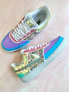 Funfetti Sprinkle Shoes - Shoe Bakery Charcoal Ice Cream, Ice Cream Shoes, Nike Products, Cream Heels, Funfetti Cake, Fab Shoes, Bling Shoes, Waiting List, Rainbow Sprinkles