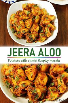 the cover of jeera aloo potatoes with cumin and spicy masala