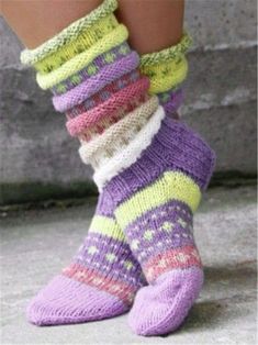 a woman's legs wearing colorful socks