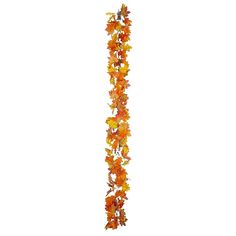 an orange and yellow fall leaf garland on a white background