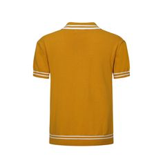 Casual Yellow Cotton Polo Shirt, Fitted Yellow Classic Polo Shirt, 60s Polo Shirt, Yellow Cotton Sporty Polo Shirt, Retro Cardigans, Yellow Polo Shirt, Long Sleeves Polo, Green Polo Shirts, Knitted Polo