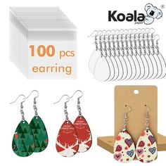 the koala earring gift set includes 10 pairs of earrings with matching hangers