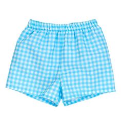 Welcome the summer in these comfy trunks! Featuring a relaxed fit and a classic Blue or Green gingham pattern, your little man will be ready for treasure-hunting at the beach and afternoons playing in the sand. Summer Gingham Bottoms With Elastic Waistband, Playful Cotton Swim Trunks For Summer, Gingham Bottoms For Summer Picnic, Summer Gingham Bottoms For Picnic, Summer Plaid Bottoms For Vacation, Summer Plaid Bottoms For Picnic, Plaid Bottoms For Summer Picnic, Plaid Beach Bottoms For Spring, Plaid Bottoms For Beach In Spring