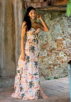 Agua Bendita Dunna Luau Maxi Dress Maxi Skirt Dress, Strap Tops, Halter Neck, Skirt Fashion, Boho Style, Bohemian Style, Floor Length, Beautiful Dresses, Boho Fashion