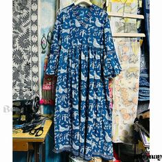 Bormay - Artistic Handmade Indigo Tie-Dye Dress with Cloud-Like Blue Dyeing Technique Indigo Cotton Dresses With Natural Dye, Indigo Cotton Dress With Natural Dye, Flowy Tie-dye Maxi Dress With Batik Print, Flowy Tie-dye Hand Dyed Maxi Dress, Bohemian Hand-dyed Tie-dye Dress, Indigo Tie Dye, Glitter Party, Tie Dye Dress, Dyeing Techniques