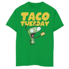 He'll love the look of this Boys 8-20 Nickelodeon Invader Zim Gir Taco Tuesday! Portrait Graphic Tee. Crewneck Short sleevesFABRIC & CARE Machine wash Cotton Imported He'll love the look of this Boys 8-20 Nickelodeon Invader Zim Gir Taco Tuesday! Portrait Graphic Tee. Licensed Character He'll love the look of this Boys 8-20 Nickelodeon Invader Zim Gir Taco Tuesday! Portrait Graphic Tee. Size: Medium. Color: Green. Gender: male. Age Group: kids. Scene Kid Shirt, Invader Zim Gir, Zim Gir, Portrait Graphic, Scene Kids, Invader Zim, Taco Tuesday, Boys Top, Nickelodeon