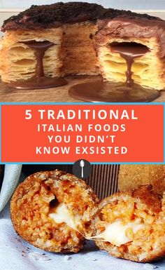 a collage of different foods with the words 5 traditional italian foods you didn't know