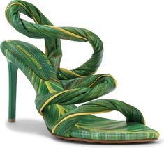 Bottega Veneta Leaf Ankle Strap Sandal (Women) | Nordstrom Straw Shoes, Fashion Portfolio, Womens Watches Luxury, Strap Sandals Women, Fashion Heels, Pretty Shoes, Beach Shoes, Lace Up Heels, Stylish Shoes