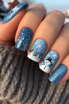 Explore these stunning Sparkly Nail Designs perfect for the winter season! Featuring beautiful Winter Nails Blue Silver, these looks add a touch of elegance to your style. Perfect for those who love Winter Nails Not Christmas, these designs are versatile and chic for any winter occasion. #Tailwind24 Blue Christmas Nail Ideas, Nails Blue Silver, Winter Nails Blue, Sparkly Nail Designs, Penguin Nails, Berry Nails, Christmas Nail Ideas