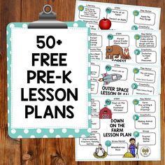 the 50 + free prek lesson plans for children