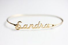 Sandra Name Bracelet, Name Bracelet, Sandra Bracelet, Sandra Name Bracelet Gold, Gold Name Bracelet, Vintage Names, Name Rings, Small Charms, Vintage Bracelet, Name Jewelry, Bracelet Vintage, Silver Plated Jewelry