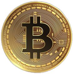 a golden bit coin with the words digital currency written on it's front side