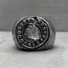 Project50g | PORTAL RING - unusual round signet ring with a crack and a hole in the center – project50g Symbolic Round Hand Cast Signet Ring, Unique Hand Cast Round Signet Ring, Brutalist Oxidized Open Ring, Artisan Hand Cast Round Rings, Ancient Portal, Font Examples, The Portal, Large Stone, Handwritten Font