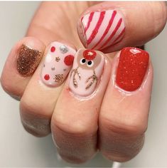 Gold Nails White, Nail Inspo Gold, Christmas Nail Inspo, Winter And Christmas, Nails Easy, Christmas And Winter, Nails White, Cute Gel Nails