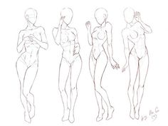 a woman's body is shown in three different poses