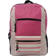 K-Cliffs Pink/White 18" School Backpacks case 40 pieces, 18x13x6", great for corporate giveaway, family picnics, Polyester , Teen-Adult Size: one size.  Gender: unisex. Printed Backpack, Corporate Giveaways, School Bookbags, Simple Backpack, Backpack Material, Family Picnic, School Supply, School Books, Llbean Backpack