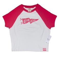 Nwtcoca-Cola Cropped Tee Brand New With Tags Never Worn Soft Material Cropped Graphic On The Front Is Puffy Smoke Free Home Try To Ship Same Day Or Next Day I Offer A 3 Item Bundle Discount Offers Always Welcome Retro White Tops With Letter Print, Retro Red Top With Letter Print, Red Cotton Tops With Logo Print, Retro Red Crew Neck Top, Trendy Red Tops With Logo Print, White Crop Sweater, Red Tube Top, Bar Crawl, Cropped Graphic Tees