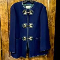 Nwt Gucci Wool Pea Coat. Never Worn. Smoke Free Home. Navy Blue/Purple Color. Stunning On! Blue Gucci Outerwear For Work, Classic Blue Gucci Outerwear, Designer Blue Gucci Outerwear, Blue Designer Gucci Outerwear, Blue Gucci Winter Outerwear, Navy Wool Coat, Fit And Flare Coat, Gucci Coat, Gucci Jacket