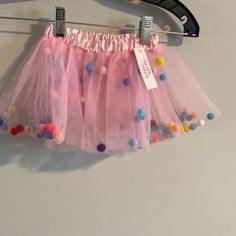 Sparkle Sisters Skirt By Couture Clips Pom Pom New With Tag No Size Cute Skirt For Spring Playtime, Cute Spring Skirt For Playtime, Cute Spring Playtime Skirt, Playful Pink Mini Skirt, Sweet Fitted Mini Skirt For Summer, Playful Pink Skirt, Cotton Skirt For Playtime In Spring, Spring Cotton Skirt For Playtime, Spring Playtime Cotton Skirt