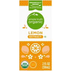 an orange juice carton is shown with the label for organic lemons and other fruit