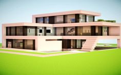 an image of a modern house in minecraft