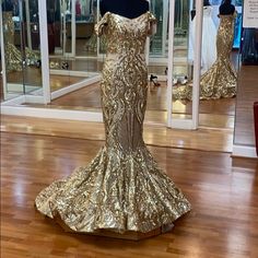 Gold Sequin Special Occasion Evening Gown, Style No. 2ha6033 Glamorous Gold Gown With Sweetheart Neckline, Gold Evening Gown With Sweep Train, Luxury Gold Sequin Evening Dress, Gold Hand Embellished Floor-length Gown, Glamorous Gold Hand-embellished Gown, Gold Sequin, Glam Dresses, Gold Dress, Perfect Wedding Dress