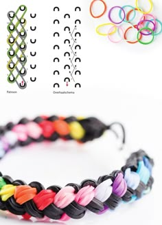 the instructions for how to make an easy rainbow loom bracelet with lots of different colors