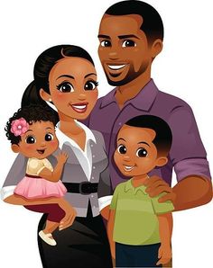 African American Family with Mom, Dad, Son and Daughter is on this sticker! For use in planners, scrapbooks, etc. *The listing is for one set of 15 Stickers which is 1.3 inches each sticker.  *Stickers have a matte finish and are non-repositionable.  *Just peel and stick. ****California orders: This company is based out of GA. Please keep in mind that orders of 1 or 2 sheets will not be tracked and usually take an additional 5-7 business days to arrive. Art Black Love, African American Family, Black Couple Art, Family Stickers, Afrique Art, Black Family, Family Drawing, Planner Scrapbook, Family Illustration