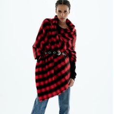 Nwt Zara Soft Plaid Frayed Edge Blanket Scarf *Sold Out Everywhere -Blogger Favorite 80” L X 30” W (Approximately) -100% Acrylic -Can Be Worn As A Scar, A Shawl, Poncho -Size Medium But It’s More Of Os -Frayed Edge -Cozy, Soft Feel -Plaid, Buffalo Check Red And Black Blanket Scarf Black Blanket Scarf, Tartan Blanket Scarf, Hot Pink Scarf, Zara Scarf, Red Plaid Scarf, Zara Accessories, Plaid Blanket Scarf, Warm Blanket, Black Houndstooth