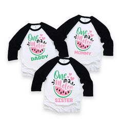 One in a Melon, One in a Melon Shirt, One in a Melon Outfit, One in a Melon Family, Watermelon 1st Birthday , Girls 1st Birthday Shirt - Etsy Playful Name Print Tops For Summer, Playful Summer Tops With Name Print, Cute Green Tops With Name Print, Cute Top With Name Print For First Birthday, Cute Tops With Name Print For First Birthday, Long Sleeve T-shirt For Summer Playtime, Playful Pink Tops For First Birthday, Cute Letter Print Top For First Birthday, Fun Cotton Tops For First Birthday