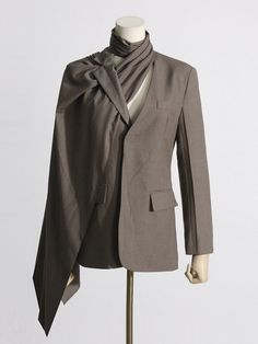 The perfect addition to your wardrobe. Crafted with a beautiful shawl neckline and patchwork design, this blazer showcases effortless style and sophistication. Stand out from the crowd and feel confident in this versatile and stunning brown blazer.Size Chart（CM）: Asymmetrical Business Blazer For Fall, Elegant Lapel Collar Blazer For Layering, Elegant Blazer With Lapel Collar For Layering, Asymmetrical Winter Formal Blazer, Asymmetrical Formal Winter Blazer, Semi-formal Shawl Collar Blazer For Fall, Tailored Shawl Collar Blazer For Fall, Tailored Fall Blazer With Shawl Collar, Patchwork Blazer