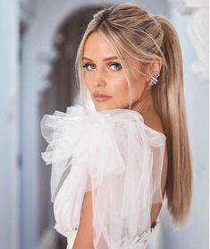 Wedding Ponytail Hairstyles, Formal Hairstyles For Long Hair, High Ponytail Hairstyles, Pinterest Wedding, Hair Hoco, Dance Hairstyles, Homecoming Hair Down, Wedding Hairstyle, Ponytail Styles