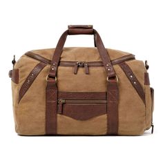 Campaign Waxed Canvas Medium Duffle Bag | Mission Mercantile Waxed Canvas Duffle Bag, Wet Socks, Canvas Duffle Bag, Leather Industry, Leather Duffle Bag, Leather Duffle, Waxed Canvas, Overnight Bag, Everyday Bag