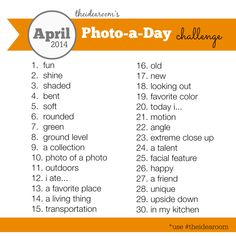 an orange and white photo - a - day challenge is shown in this printable