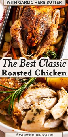 the best ever whole roasted chicken with potatoes and carrots