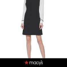 in stock Chic A-line Tommy Hilfiger Dress, Elegant Black Tommy Hilfiger Dress, Elegant Shift Mini Dress For Work, Chic Tommy Hilfiger Dresses For Work, Elegant Shift Mini Dress For Fall, Elegant Sleeveless Tommy Hilfiger Dresses, Tommy Hilfiger Fitted Sheath Dress, Fitted Tommy Hilfiger Sheath Dress, Tommy Hilfiger Black Sleeveless Dress