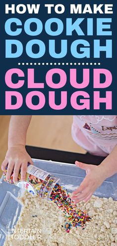 how to make cookie dough with cloud dough and sprinkles on the bottom