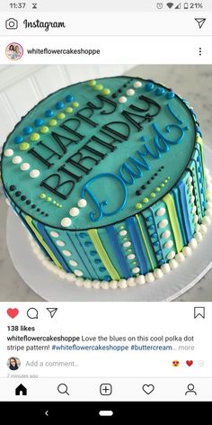 a birthday cake with the words happy birthday on it