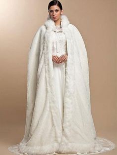 Fabric Acrylic Neckline Turndown Collar   Weight 1.20kg White Fur Cloak, Fur Cloak, Winter Cloak, White Faux Fur Coat, Wedding Cloak, Victorian Gown, Fur Cape, Dark Wedding, Plus Size Winter