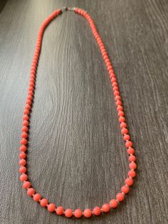 Handmade Natural Coral Pink Orange Necklace, Salmon jewelry, beaded Gemstone strand. One of a kind. This charming necklace is sure to bring happiness into your life! You'll get the same as on the photos necklace. The necklace is 29.5 inches long, plus extender 2 inches, therefore total length is 31.5 inches long. Each Coral bead is 5.5 mm. This clasp is silver plated. The necklace will arrive in a complimentary jewelry box, ready for gift giving. To see more jewelry created by VeraidaGifts, http Spiritual Single Strand Crystal Necklaces With Round Beads, Spiritual Single Strand Crystal Necklace With Round Beads, Coral Necklaces With Faceted Round Beads, Coral Necklace With Faceted Round Beads, Long Single Strand Crystal Necklace For Jewelry Making, Gift Single Strand Rondelle Beaded Necklace, Gift Rondelle Beaded Single Strand Necklace, Gift Rondelle Beaded Necklace Single Strand, Elegant Single Strand Coral Beads