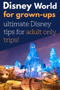 the disney world for grown - ups guide is shown with text overlaying it