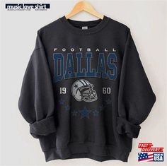 Vintage Dallas Football Sweatshirt, Trendy Fan Gift, Game Day Shirt, Shirt Unisex T-Shirt Check more at https://musicloveshirt.com/product/vintage-dallas-football-sweatshirt-trendy-fan-gift-game-day-shirt-shirt-unisex-t-shirt/ Football Fan Gifts, New York Football, Kansas City Football, Football Vintage, Gifts For Football Fans, Football Sweatshirt, Sweatshirt Vintage, Minnesota Vikings, Mode Vintage