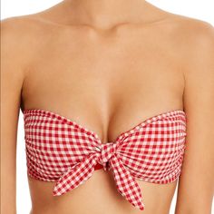 Onia Madeline Top - Red Gingham - Size Small Onia Lily Bottom - Red Gingham - Size Small Both Pieces Are Brand New With Tags. Purchased Individually For $95 Each. Gingham Swimsuit, Retro Swim, Clothes Wishlist, Red Gingham, American Vintage, Womens Swim, Gingham, Red White, Lily