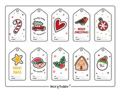 christmas gift tags with the words merry xmas on them