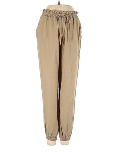 Zara Casual Pants Size: X-Small Gold Bottoms - used. 80% Viscose, 16% Linen, 4% Polyester, Cropped, Solid, High Rise | Zara Casual Pants - High Rise: Gold Bottoms - Size X-Small Casual Zara Ankle-length Cargo Pants, Zara Casual Ankle-length Cargo Pants, Mid-rise Sweatpants With Pockets For Spring, Zara Casual Mid-rise Cargo Pants, Zara Casual Sweatpants For Summer, Zara Casual Summer Sweatpants, Zara Cotton Sweatpants For Spring, Zara Summer Ankle-length Cargo Pants, Zara Straight Leg Sweatpants For Spring